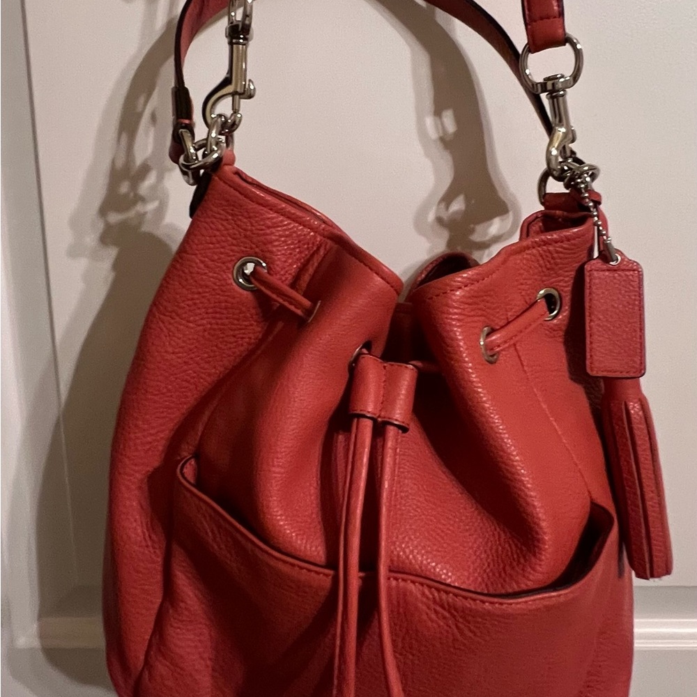 Coach Coral Leather Bag EUC - Picture 9 of 12